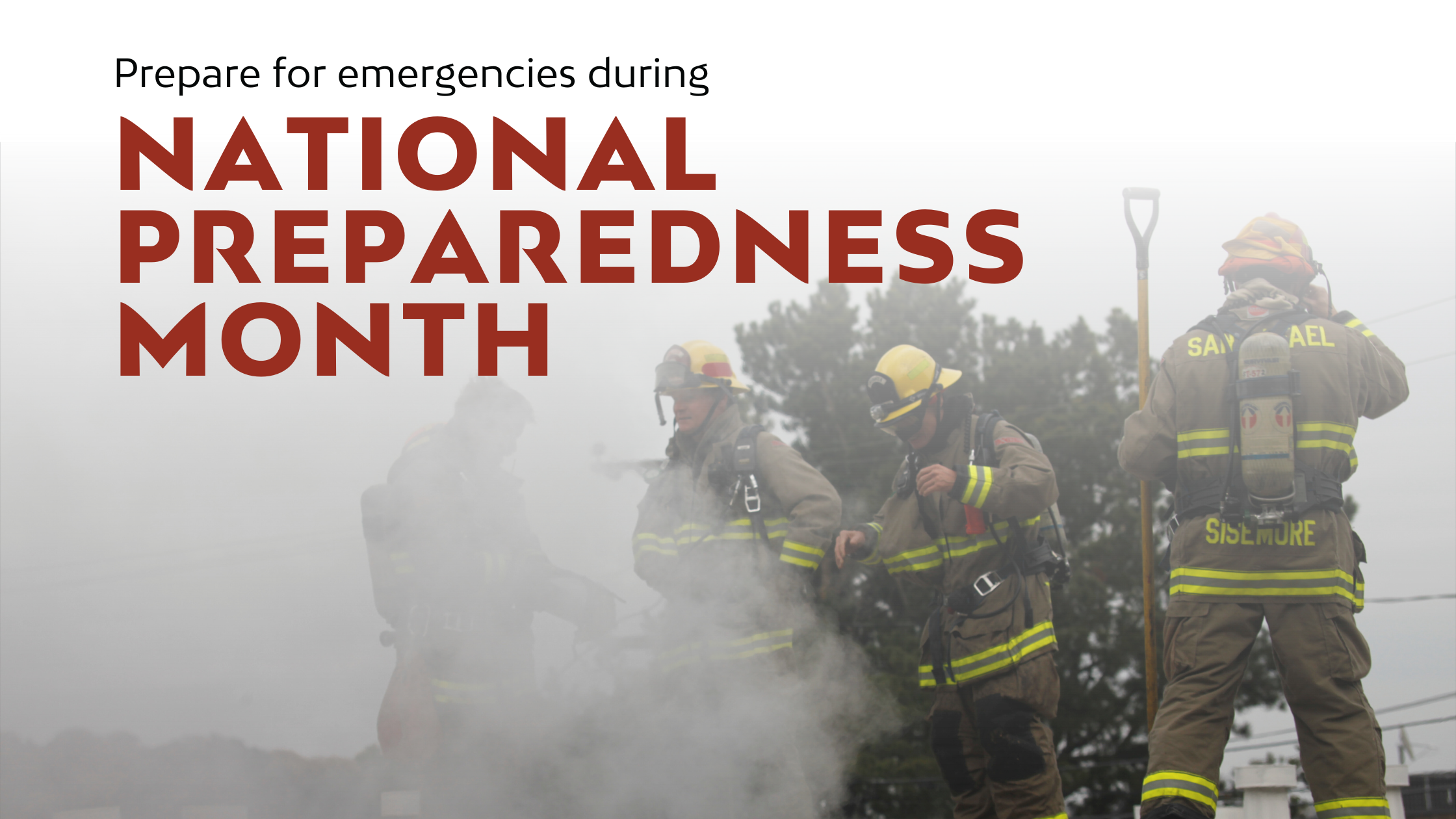 Image of firefighters putting out a fire on a roof during an emergency.