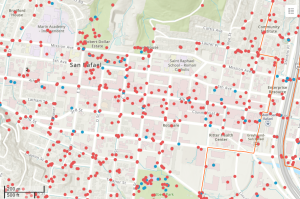 Map of data points