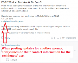 PG&E Nextdoor post