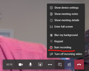 Teams - Start recording