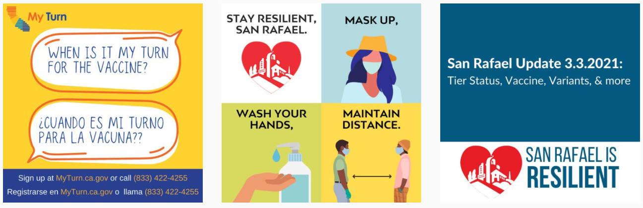 three random images from San Rafael's instagram page