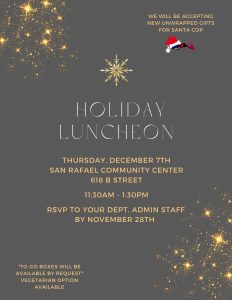 2023 Holiday Luncheon flyer