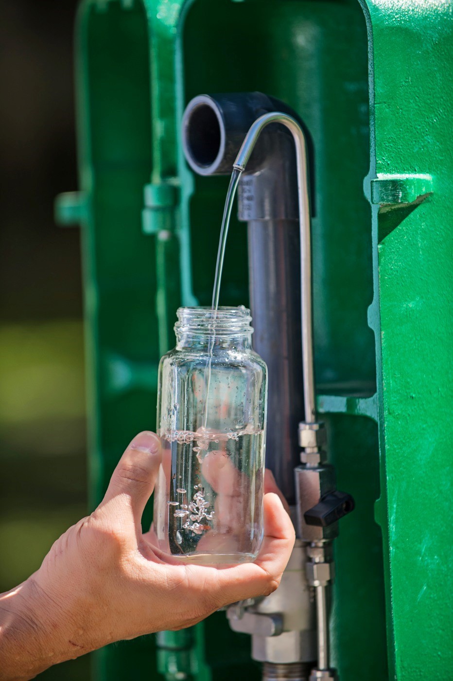 An image of a glass bottle of water