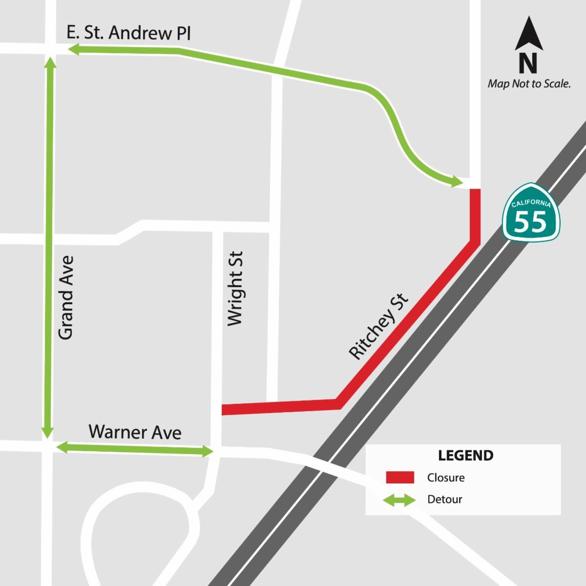 map of closure on Ritchey Street