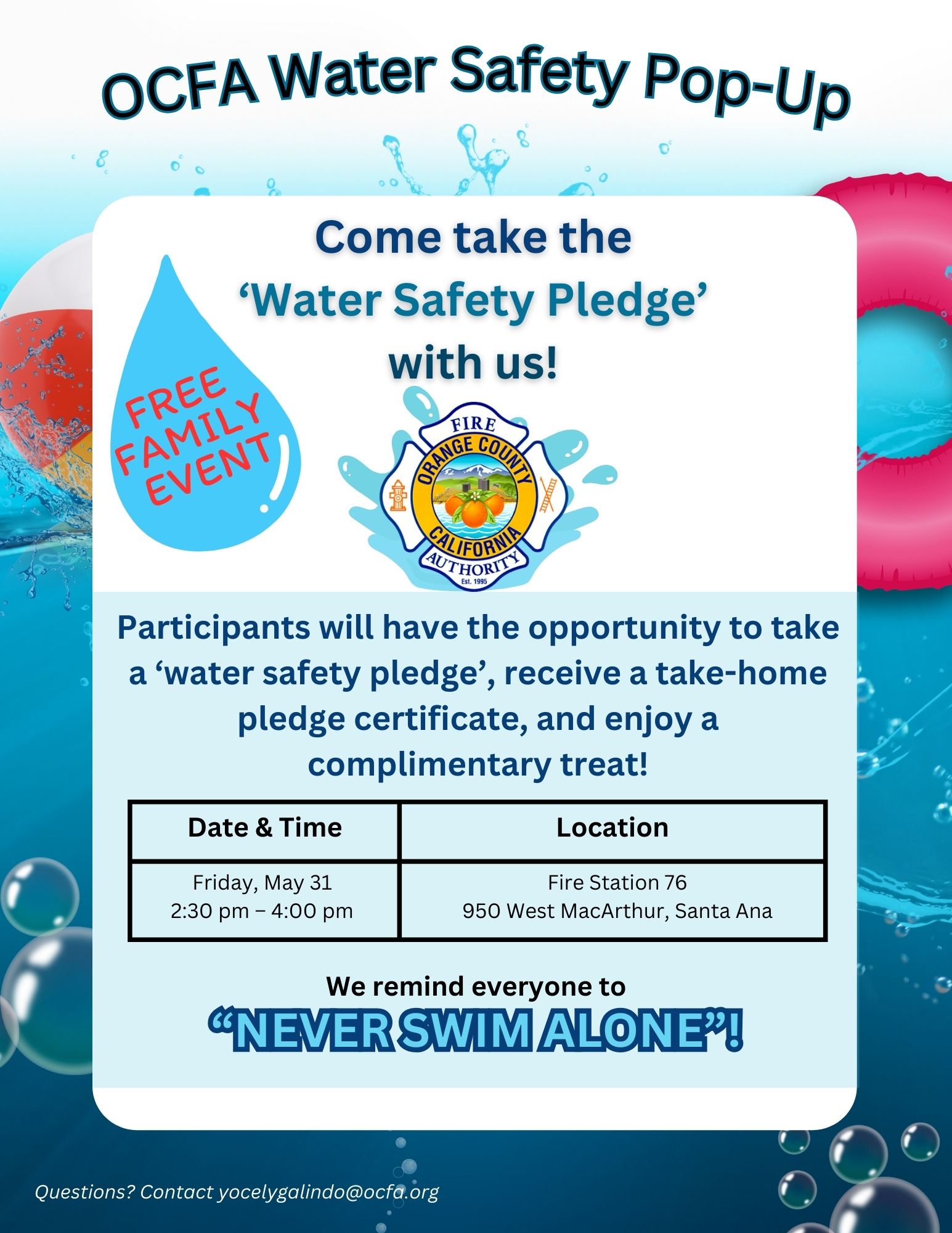 OCFA Water Safety Pop-Up