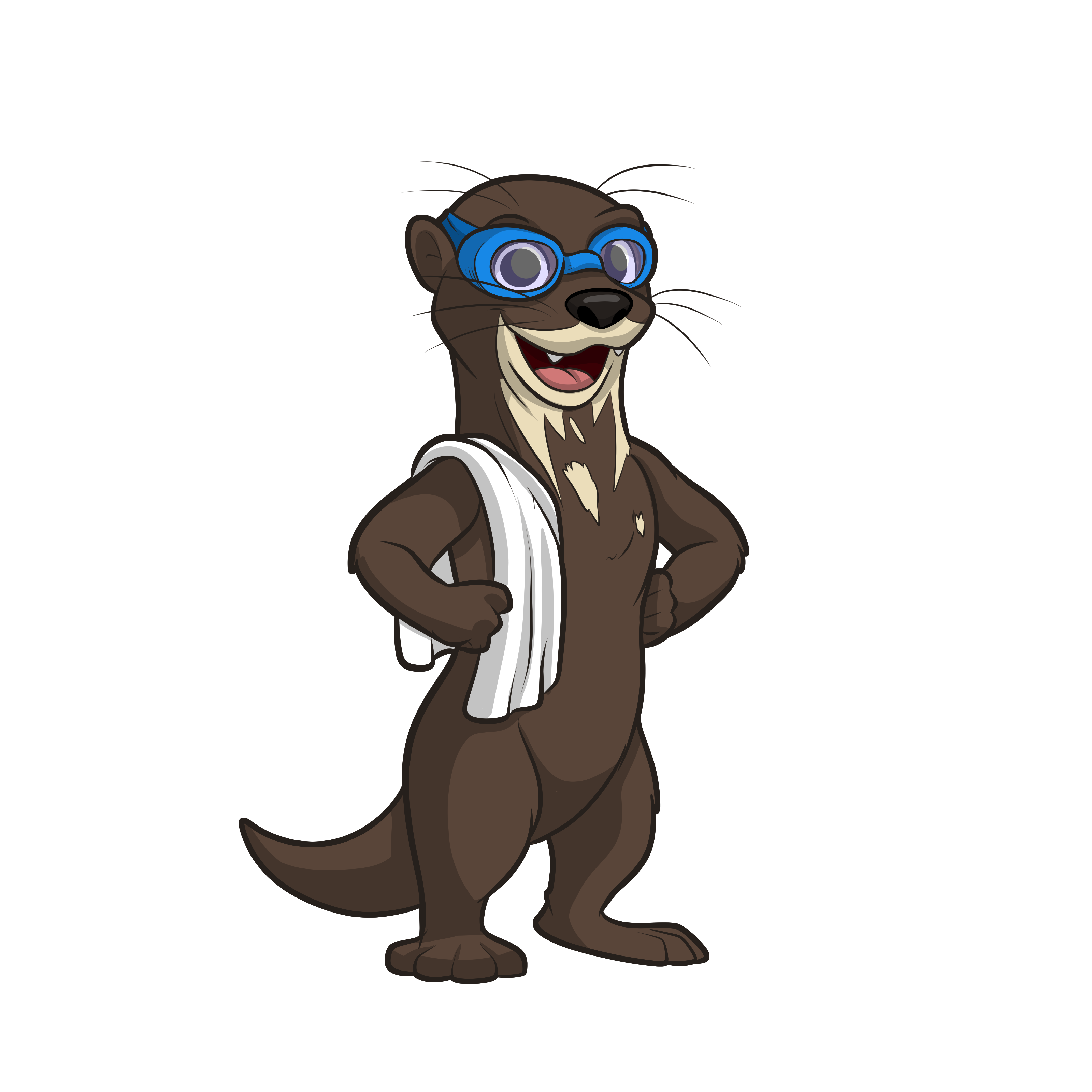Ollie the otter with swim goggles