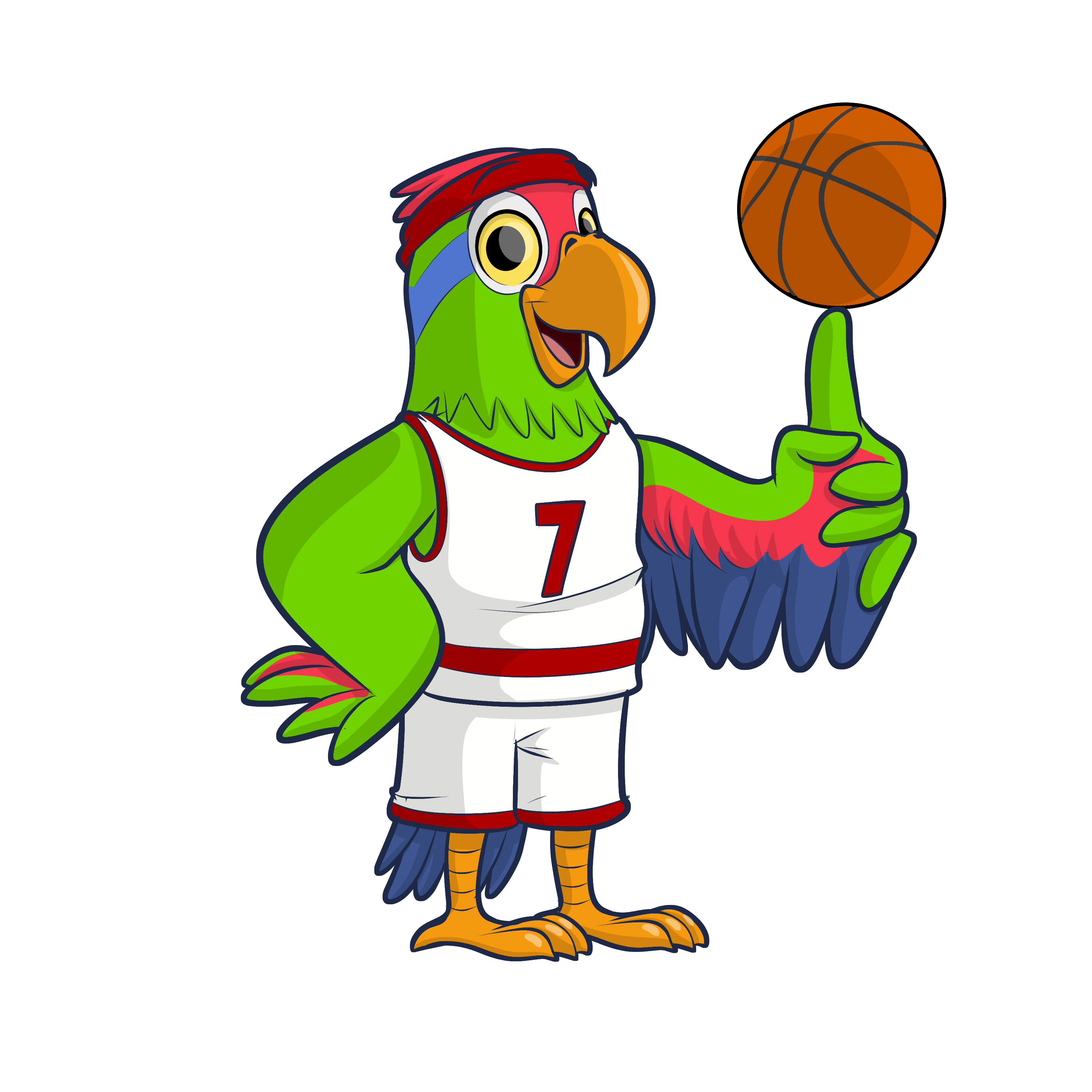 Paco the parrot with basketball