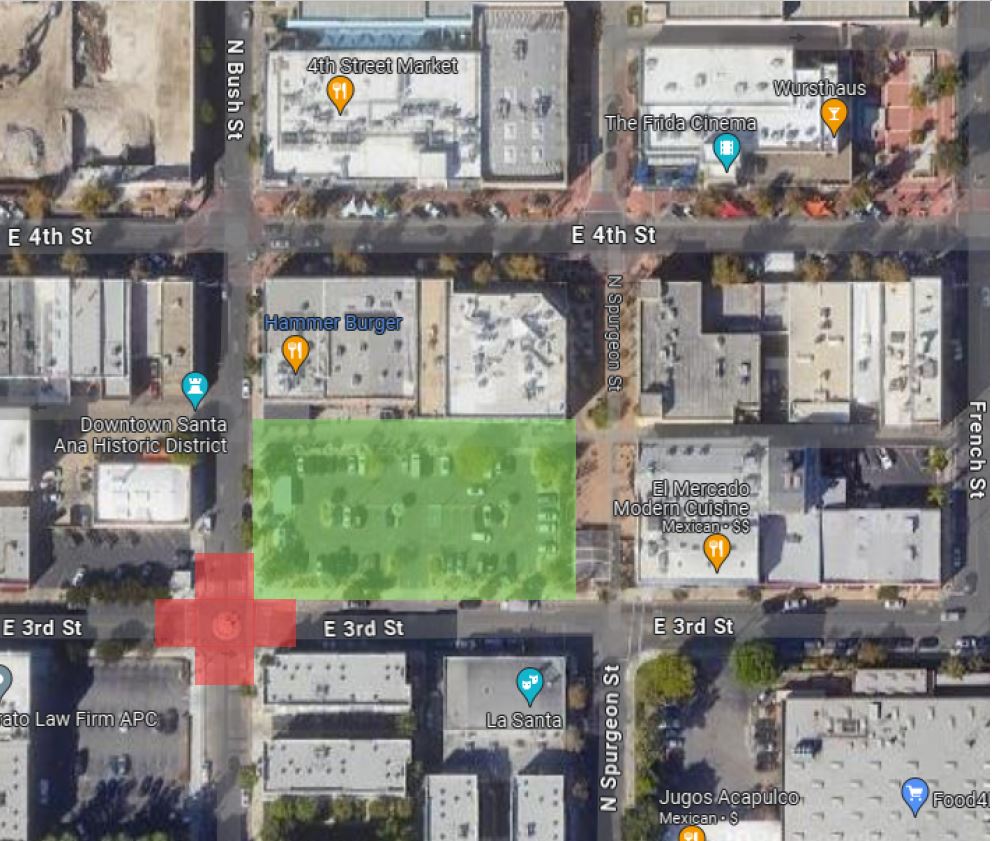 map of closure on 3rd Street and Bush Street