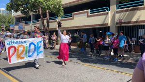 Councilmember Lopez Marching at Pride Parade