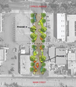 Walnut Street Urban Greening Project conceptual drawing