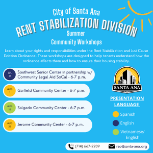 Rent Stabilization Workshop - August 14 