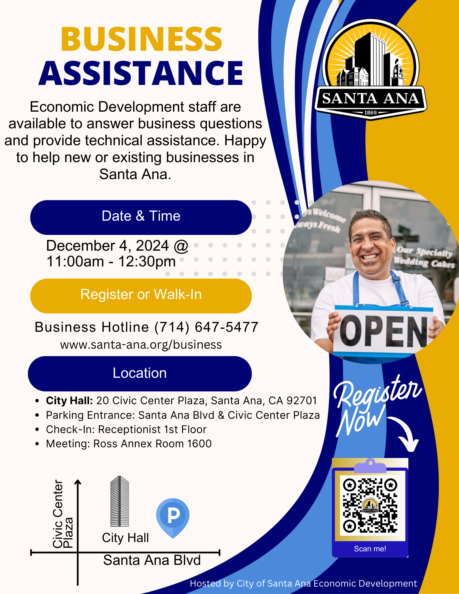 Flyer for business assistance workshop