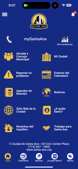 mySantaAna app in Spanish