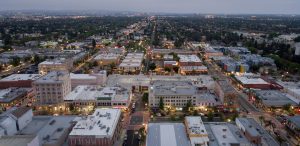 Aerial photograph of downtown Santa Ana