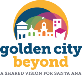 Golden City Beyond, a shared vision for Santa Ana. The logo for the general plan.