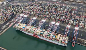 Aerial view of the Port of Long Beach