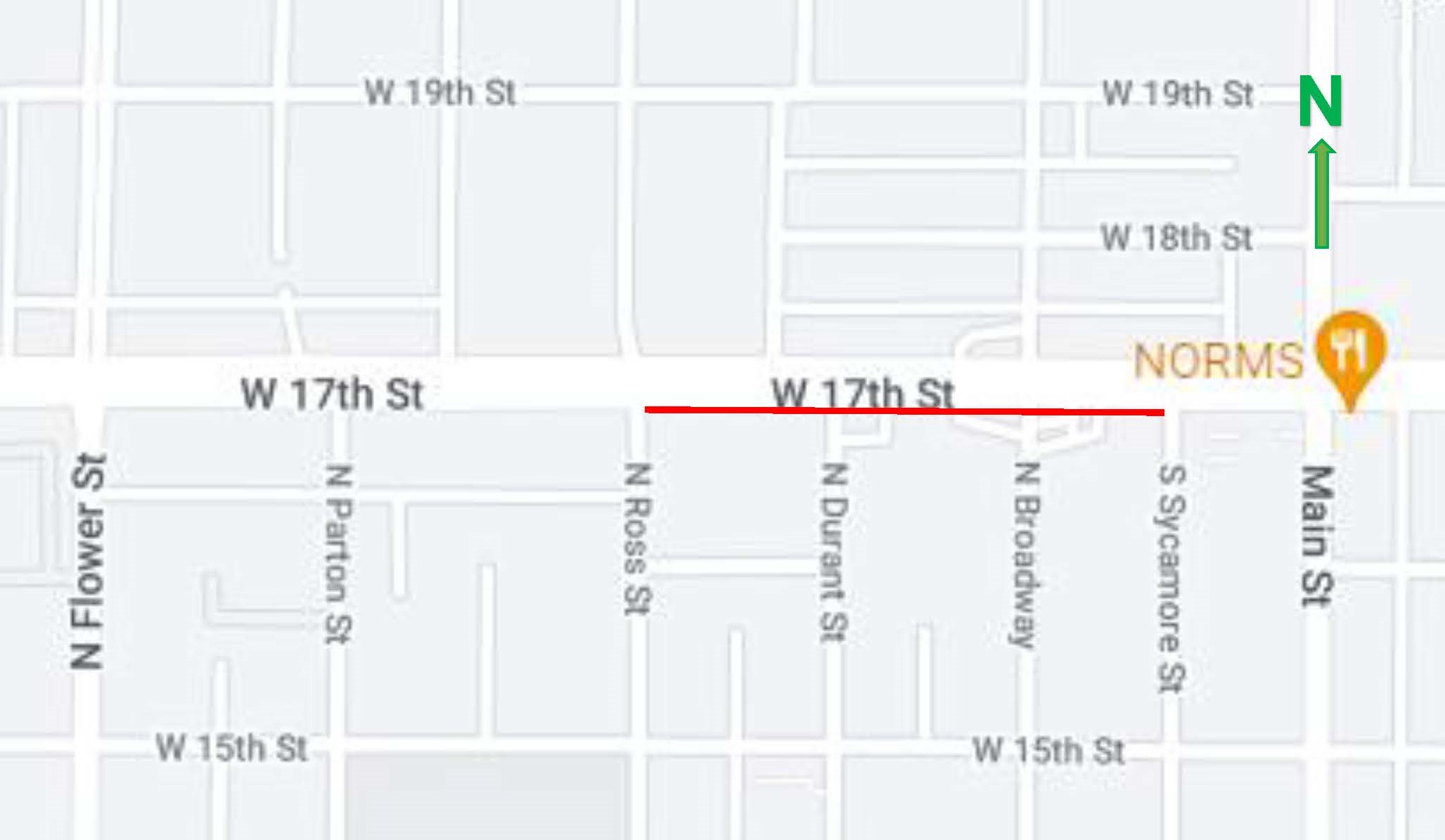 17th Street Lane Closure Map