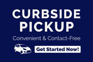 Car on blue background - Curbside Service