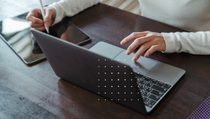 Person using laptop - Tech Desk