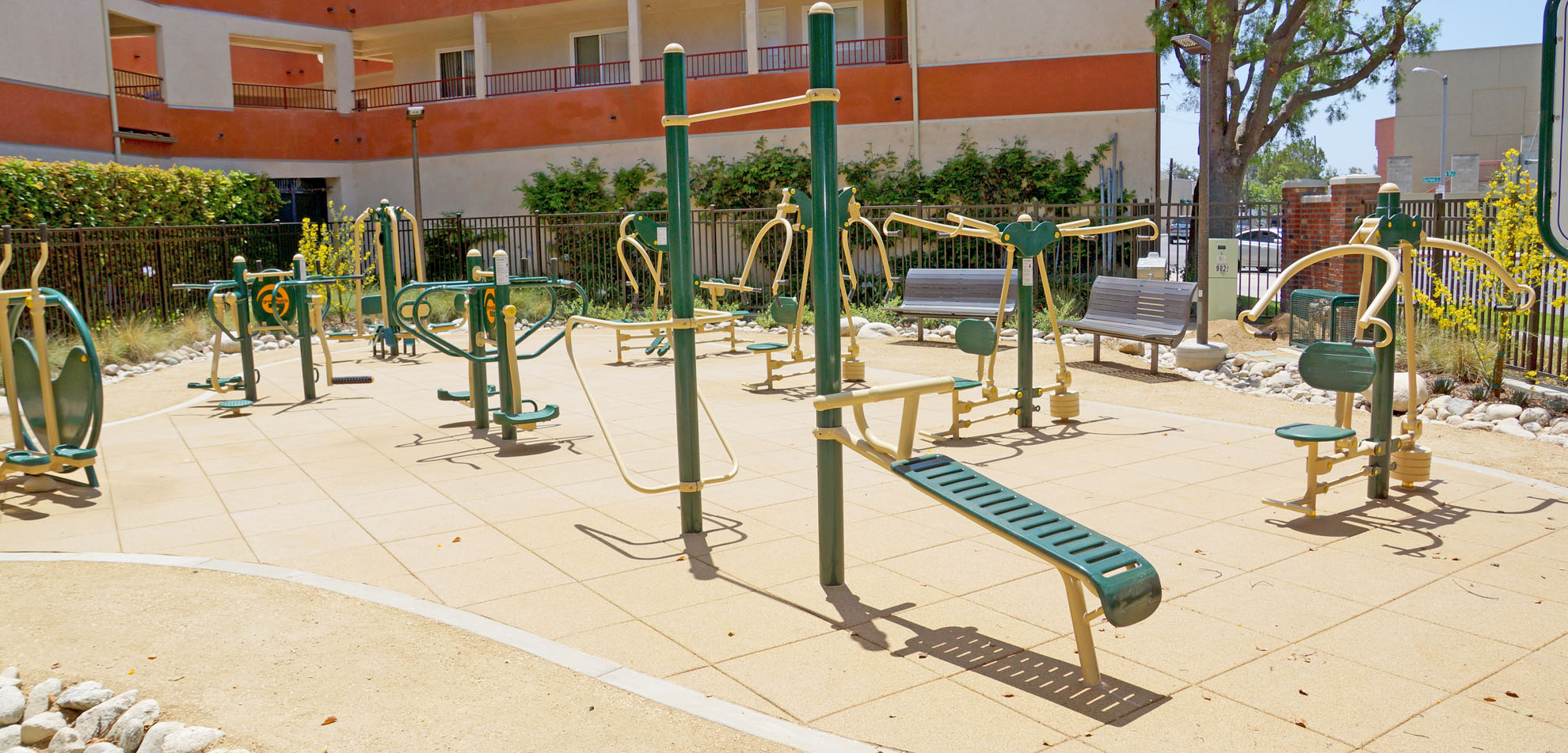 Outdoor exercise equipment at Garfield Exercise Park