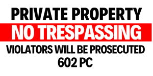 Private Property No Trespassing Banner