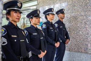 Santa Ana Police Department Recruitment Photo with Four Officers