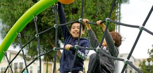 kids enjoying the playground at Mariposa park