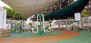 outdoor exercise equipment at Memorial park