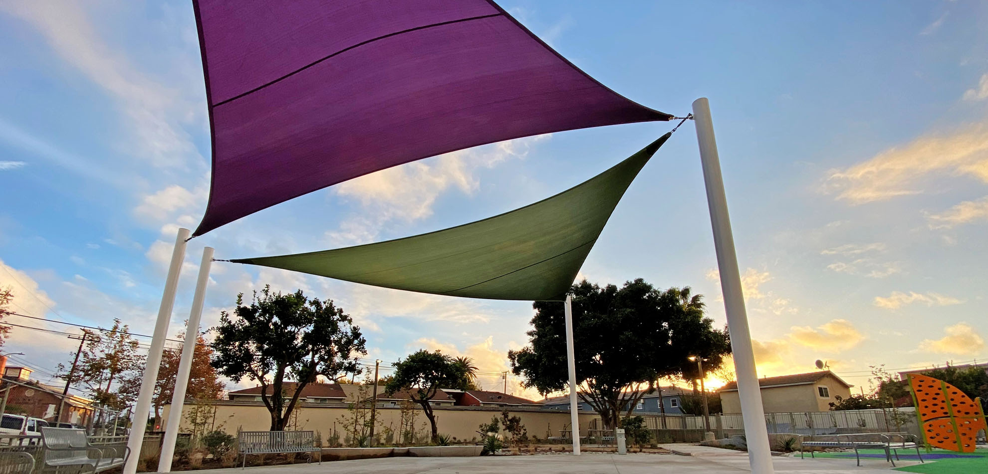 shade structure at Mariposa park