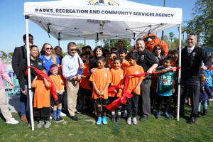 Mini Soccer Pitch Ribbon Cutting