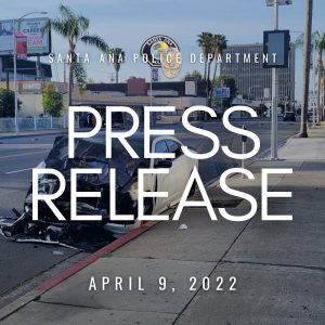 car crash with text "Press Release April 9, 2022"