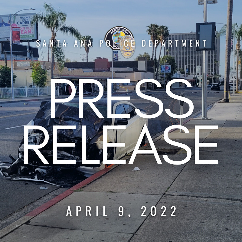 car crash with text "Press Release April 9, 2022"