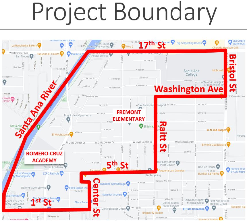 Safe Routes to Project Boundary for Artesia Pilar Neighborhood