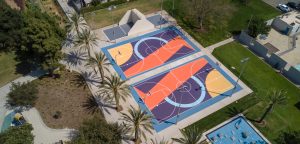 newest basketball court at El Salvador Park