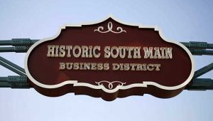 historic south main sign