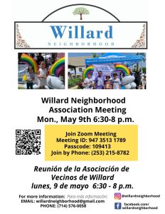 Willard Neighborhood Meeting May 2022 Flyer