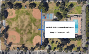 Memorial Athletic Field Renovation Closure, May 31st To August 15th