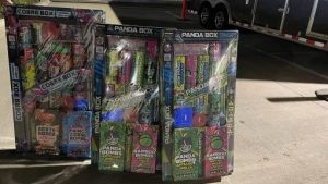 three boxes of illegal fireworks