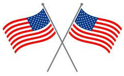 A pair of United States Flags