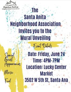 Santa Anita Mural Unveiling Event Flyer