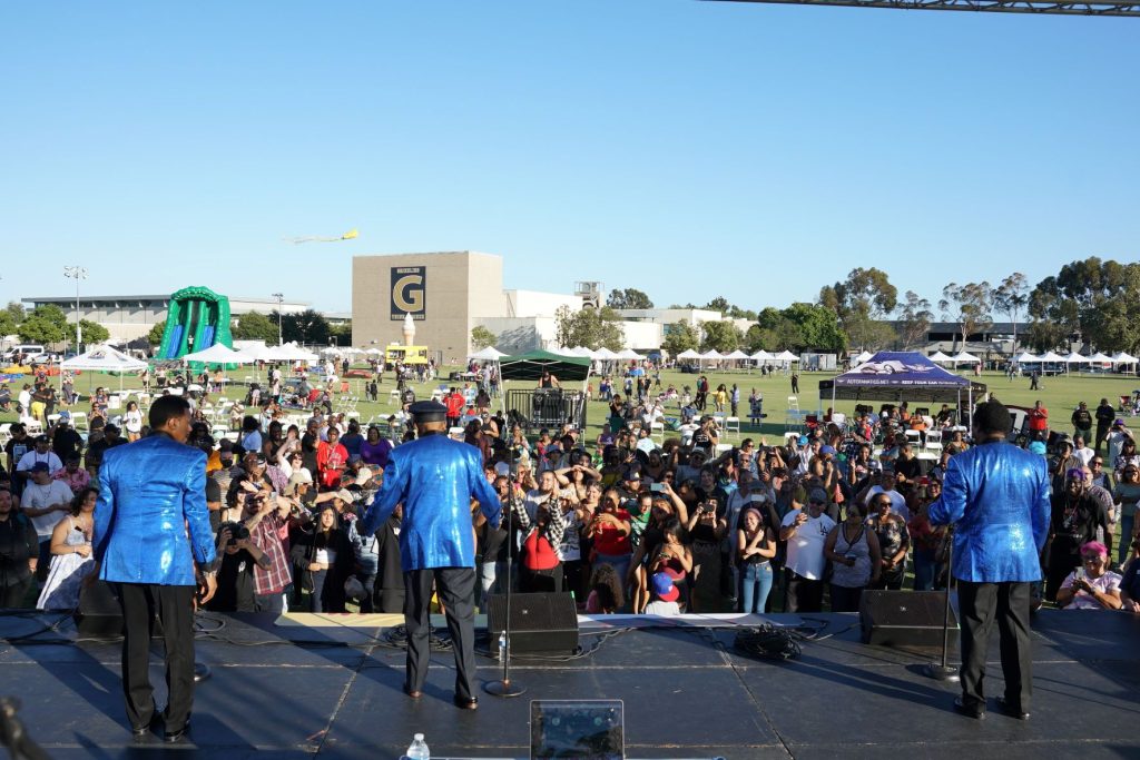 The Delfonics on stage at the Juneteenth festival