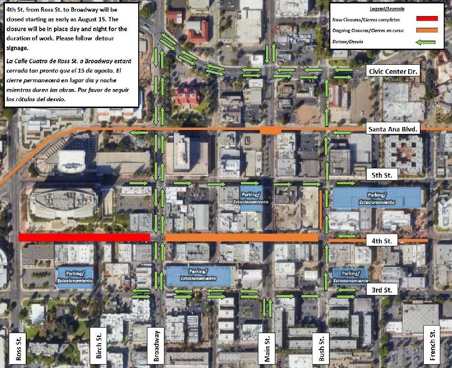 map 4th Street closure