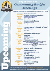 Community Budget Meeting Flyer Spring 2022 - English