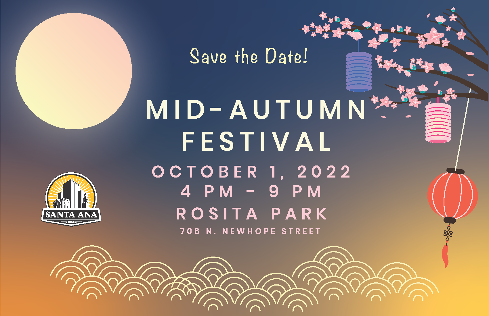 Mid Autumn Festival save the date flyer