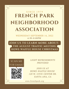 french park neighborhood meeting flyer