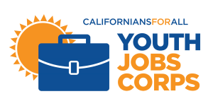 CaliforniasForALl Youth Job Corps Logo with text"CaliforniasForALl Youth Job Corps"
