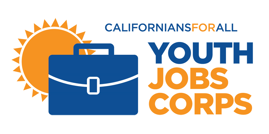 CaliforniasForALl Youth Job Corps Logo with text"CaliforniasForALl Youth Job Corps"