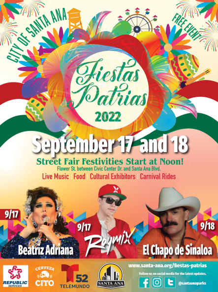 Flyer for Fiestas Patrias event