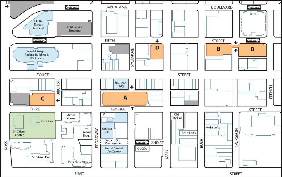 Santa Ana Parking Garage Map City of Santa Ana