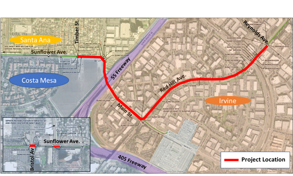 Sewer repairs on Sunflower Avenue between S. Plaza Drive and Main Street -  City of Santa Ana